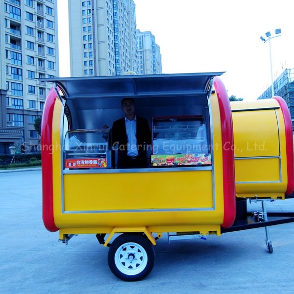 Food & Juice & Smoothie Display Trailer Food Container Vending Machine Fruit Small Mobile Cart FRP & Stainless Steel Simple